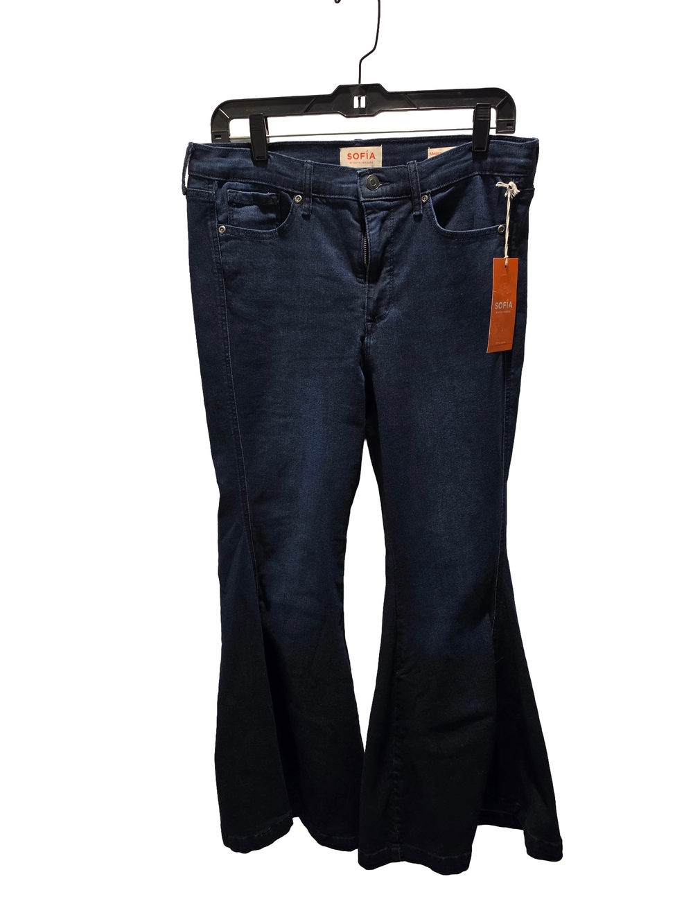 Sofia By Sofia Vergara Melisa Mega Flare Jeans Womens 10 Short NWT Dark Wash